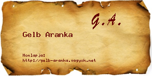 Gelb Aranka névjegykártya